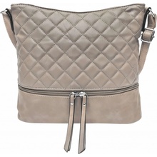 Světle šedohnědá crossbody kabelka s koso vzorem