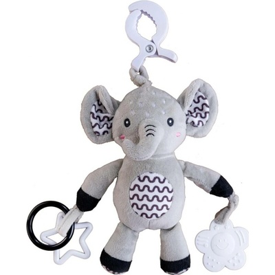 Babyted Chrastítko plyš 30 cm s klipem Slon