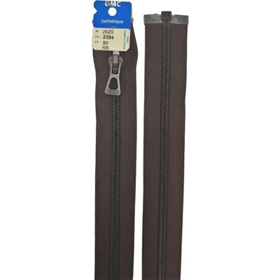 Zip DMC spirálový dělitelný No 6 délka 25 až 70 cm barva 2334 tmavě hnědá délka 50 cm