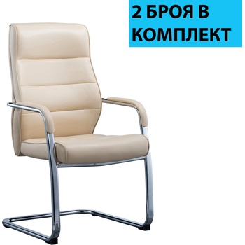 Image 1 of RFG Посетителски стол RFG ITACA M, екокожа, метална основа, до 150 kg, бежов, 2 (4010100240)