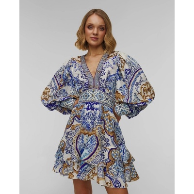 Camilla Lněné Dámské šaty Button Front Frill