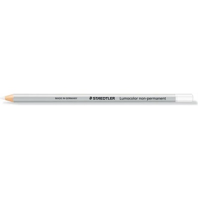 STAEDTLER Молив за маркиране, шестоъгълен, цялостен, миещ се (омнихром), STAEDTLER "Lumocolor 108", бял 108-0 (108-0)
