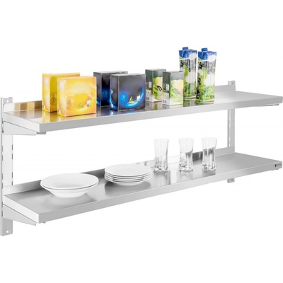 Royal Catering Nástěnná police - 2 police - 140 cm RCWR-140.2