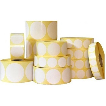 CDRmarket Самозалепващи се етикети Кръгла 63 мм, 1000 бр. , Бял термо, роля (t-w-63)