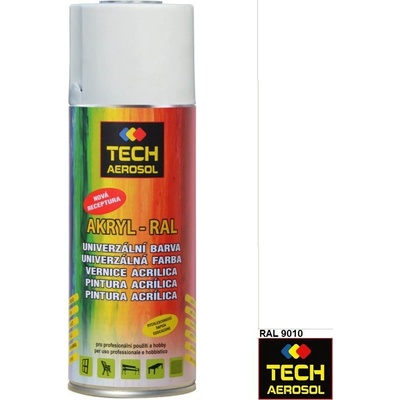 TECH AEROSOL Univerzální akrylová barva ve spreji RAL 9010 - čistě bílá 400 ml lesk