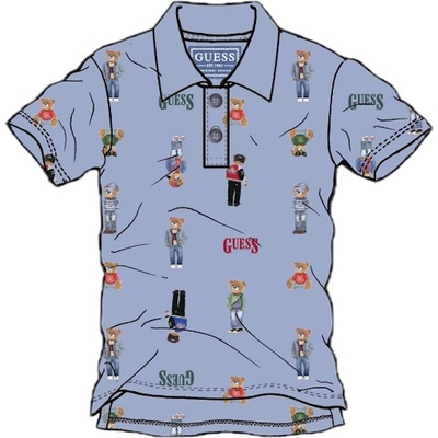 Guess Поло тениска Guess - С цветни мечета, многоцветна, 12 м (20261-N6RP01-KBV51-PM4U-12M)