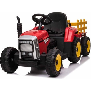 Mamido elektrický traktor s vlečkou červená