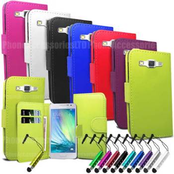 Image 1 of Samsung Galaxy Ace 4 Wallet Кожен Калъф + Протектор и Стилус