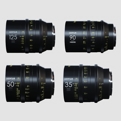 DZO Optics DZOFilm Vespid 4-lens Kit PL 35,50,125 T2.1 + Macro 90mm T2.8 DZO Optics