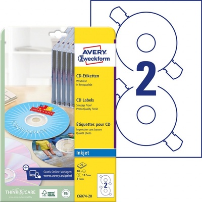 Avery Zweckform 20 listů, A4, bílé C6074-20