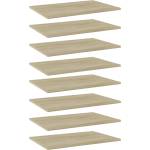 vidaXL Рафтове за етажерка, 8 бр, дъб сонома, 60x40x1, 5 см, ПДЧ (805257)