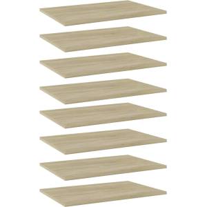 vidaXL Рафтове за етажерка, 8 бр, дъб сонома, 60x40x1, 5 см, ПДЧ (805257)