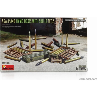 Miniart Accessories Military 7.5cm Pak40 Ammo Boxes With Shells Set 2 1:35