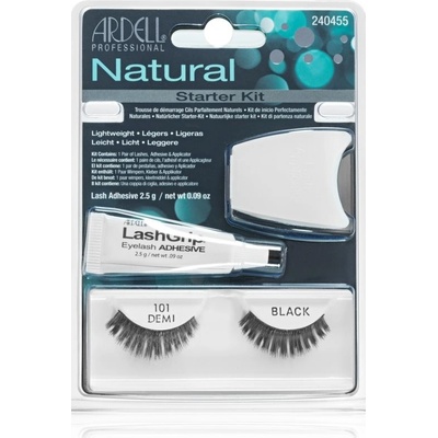 Ardell Natural nalepovacie mihalnice s lepidlom 101 Demi Black 4 ks