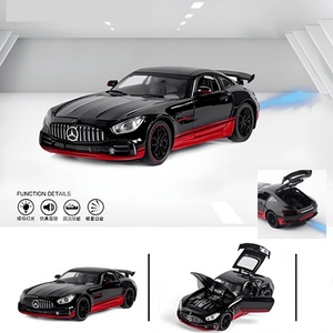  Метална кола Meredes Benz AMG GTR с пушек, отварящи се врати, светлина, звук, мащаб: 1: 32