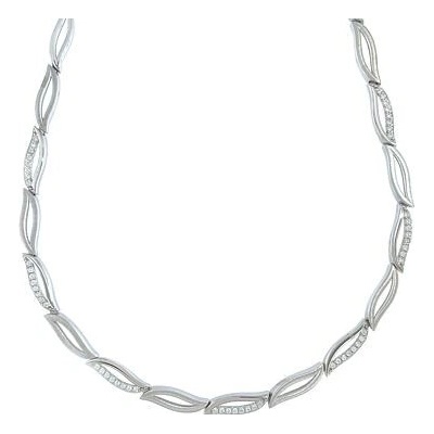 Infinity Silver Stříbrný náhrdelník lístečky O47603345