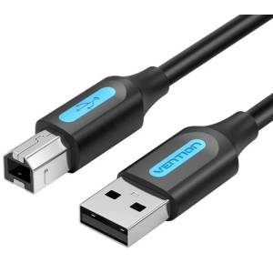 Vention USB-A 2.0/M - USB-B/M, (PVC, черен, кабел за принтер, кабел за принтер), 5 м, кабел
