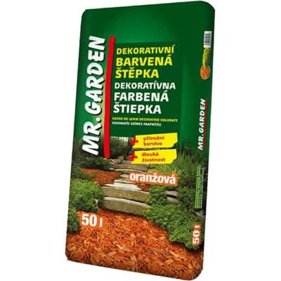 MR. GARDEN Dekorativní barevná mulčovací kůra oranžová 50 l