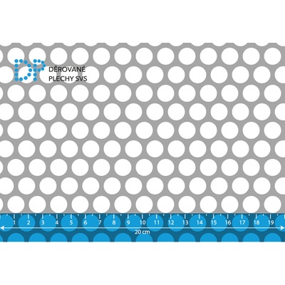 Děrovaný plech nerezový Rv 12-15 (tl. 2,00 x 1000 x 2000 mm), jakost 1.4301