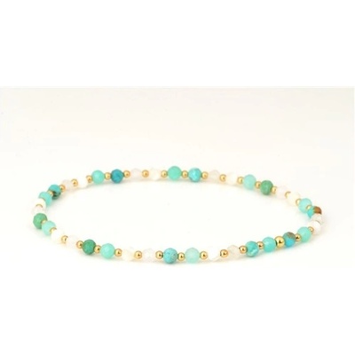 7 Angelic Eyes náramek se zlatými kuličkami s přírodními kameny ZLNA1534F