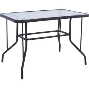 TopMebel Toledo TopMebel метална - закалено стъкло маса в антрацит цвят 110x60x70cm