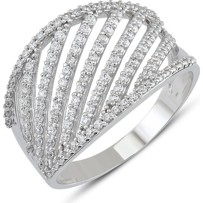 Lillian Vassago Prsteň so zirkónmi z bieleho zlata LLV22 GR005W