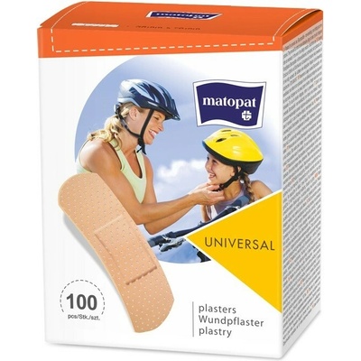 Matopat Matopat UNIVERSAL Náplasť s vankúšikom na rany mix veľkostí 25 x 76 mm 100 ks