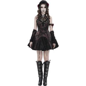 Devil fashion дамска корсетна рокля DEVIL FASHION - Twilight Widow - виненочервена - SKT25402