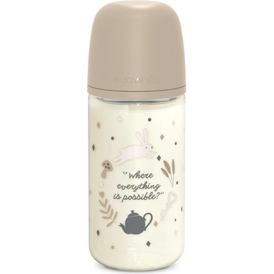 Suavinex Wonderland láhev sklo fyziologická SX Pro MF krémová 240 ml