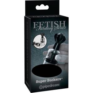 Pipedream Fetish Super Suckers - помпа за засмукване на зърната (черно-прозрачна) - lovesexshop