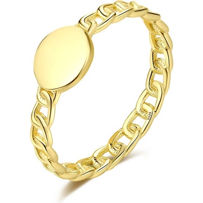 Meucci Pozlacený stříbrný řetízkový prsten s kolečkem SYR082