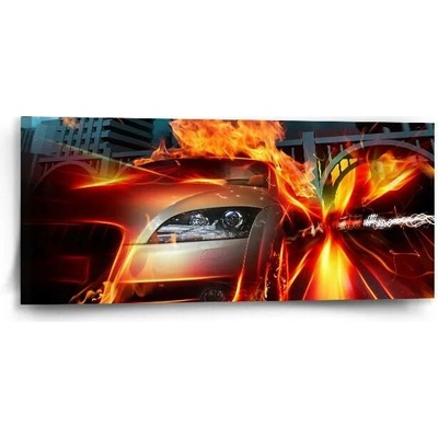 Sablio Obraz Auto v plamenech - 110x50 cm