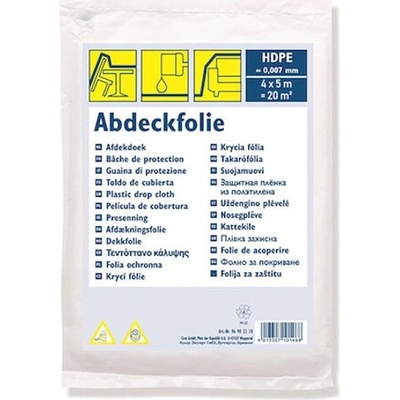 Fólia zakrývacia maliarska HDPE - 7my 4x5m