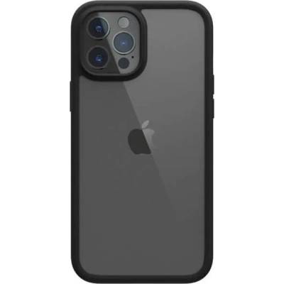 SwitchEasy AERO Plus Case - тънък хибриден кейс 0.38 мм. съвместим с MagSafe за iPhone 12 Pro Max (черен-прозрачен)
