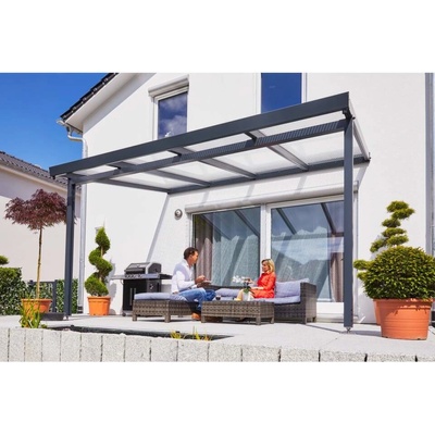 Gutta Terrassendach Premium, 9,135 x 3,06 m antracit, Polykarbonát 16 mm čirá