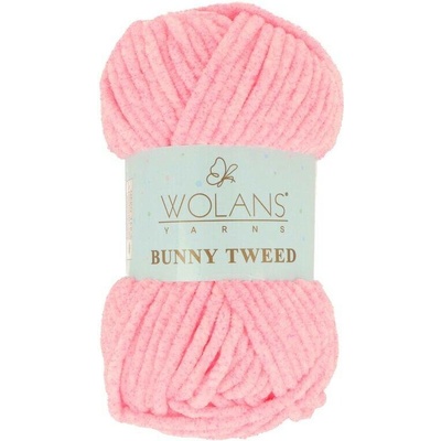 Wolans Bunny Tweed 02 růžová s neonově růžovou barvou