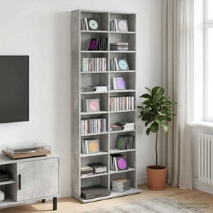 vidaXL Кабинет за CD Бетонно сиво 65 x 23, 5 x 175 см (8012661)