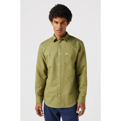 Wrangler pánska košeľa long sleeve one pocket shirt IN Capulet olive 112352134 zelená