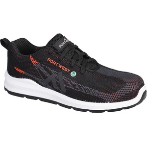Portwest eco fly composite s1ps sr fo fc06 / Екологични предпазни обувки s1ps sr - черно/червено 42 (fc06bkd42)