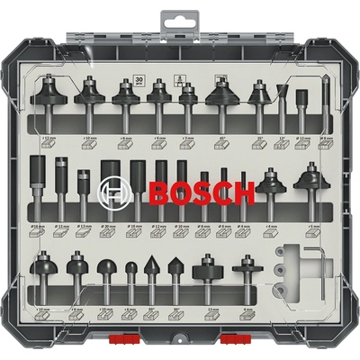 BOSCH 2607017475 / Smíšená sada tvarových fréz s vřetenem 8 mm / 30 ks (2607017475)