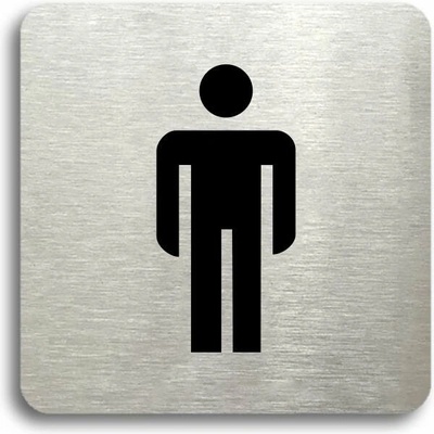 Accept Piktogram "WC muži" (80 × 80 mm) (stříbrná tabulka - černý tisk bez rámečku)