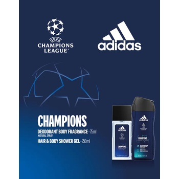 Adidas UEFA Champions League Edition VIII deodorant sklo 75 ml + sprchový gél 250 ml darčeková sada