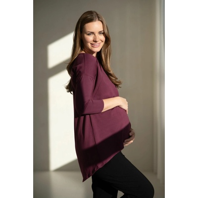 Těhotenská kojící tunika Mommy 7/8 rukáv Mauve Wine – Zboží Dáma