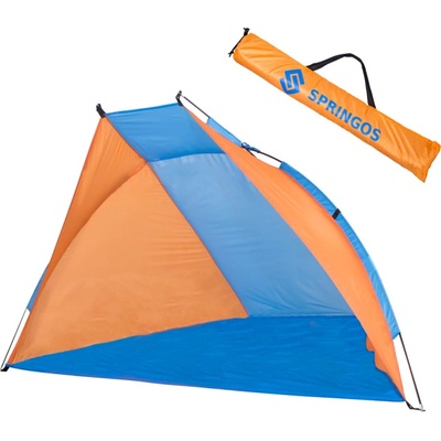 SPRINGOS Палатка - сенник Springos, 220 x 115 см, плажна, оранжево-синьо
