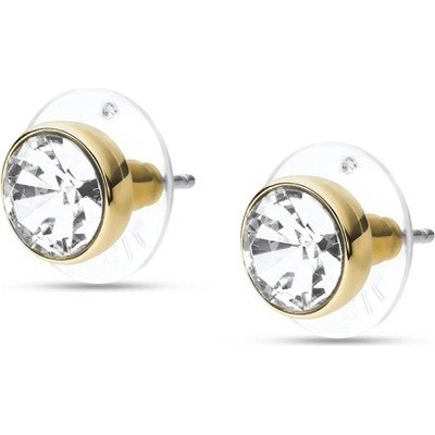 Fossil Pozlacené náušnice pecky s krystalem JOA00668710