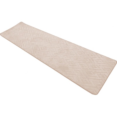Takoy Koberec 80x300 vzor štvorce ecru-HT-00430 | 80 x 300 cm