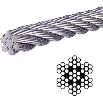 Nerezové oceľové lano 7x7, AISI 316 8 mm 1 m