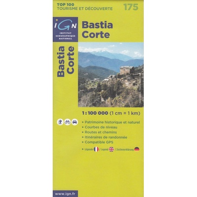 IGN 175 Bastia, Corte 1:100t mapa IGN