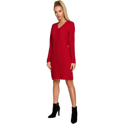 M713 Sweater dress with rounded neckline maliny