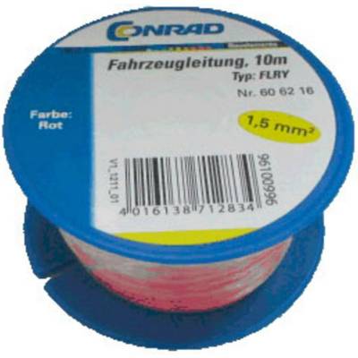 Conrad Components 606216 kabel pro automotive, FLRY-B, 1 x 1.50 mm² červená 10 m